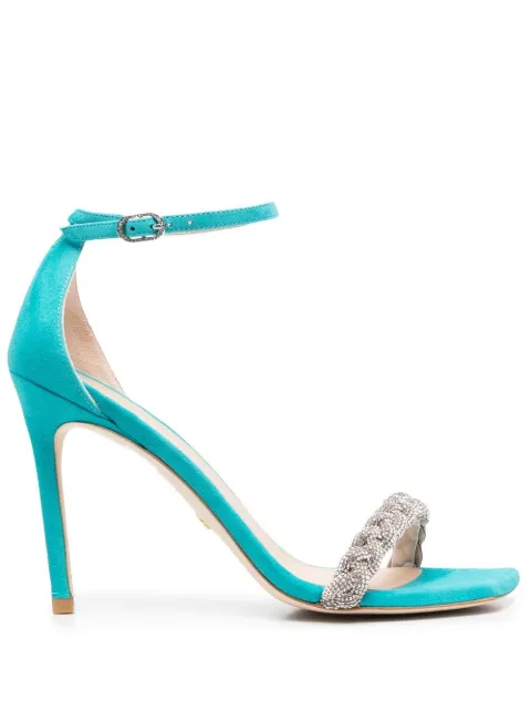 Stuart Weitzman Sue 100mm braided-strap sandals Blue S7055