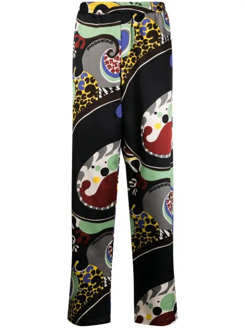 Moschino abstract-print straight-leg trousers Multicolour A03092055