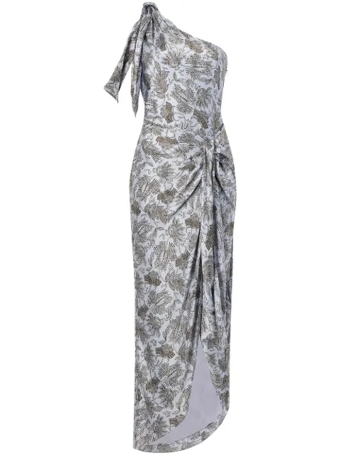 Cinq A Sept Gretchen floral-print asymmetric dress Blue ZD19346031Z