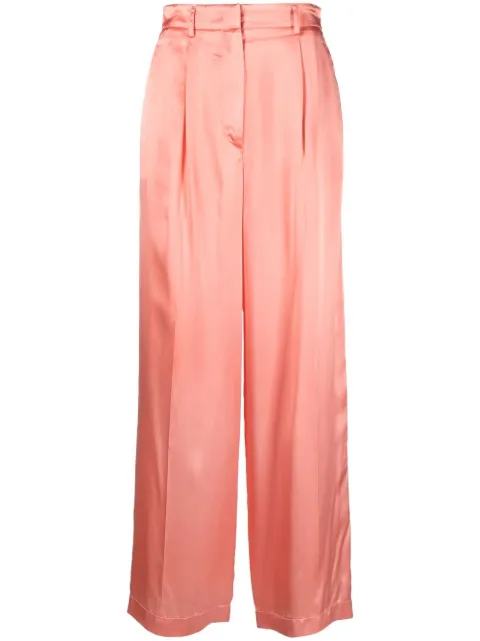 Forte Forte satin-finish gathered trousers Pink 10346mypants