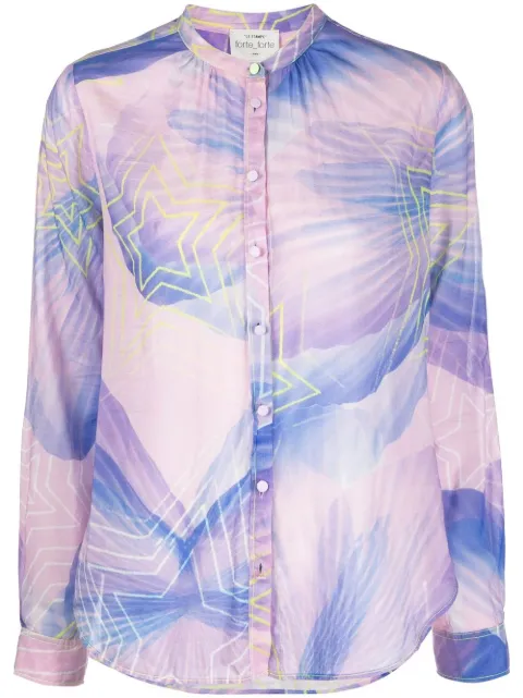 Forte Forte star-print long-sleeve shirt Purple 10406myshirt