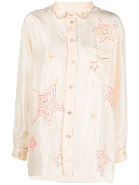 Forte Forte star-print long-sleeve shirt Neutrals 10387bismyshirt