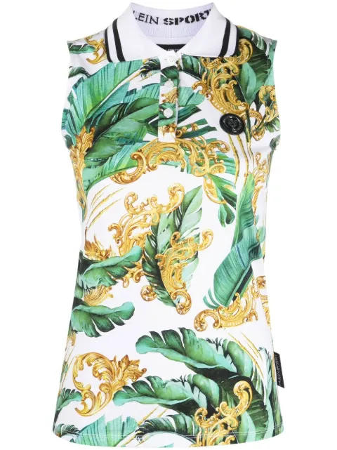 Plein Sport floral sleeveless polo shirt Green PACCWTK2819SJY001N