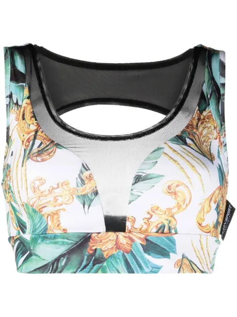 Plein Sport floral-print sport bra Green PACCWJU0019STE003N