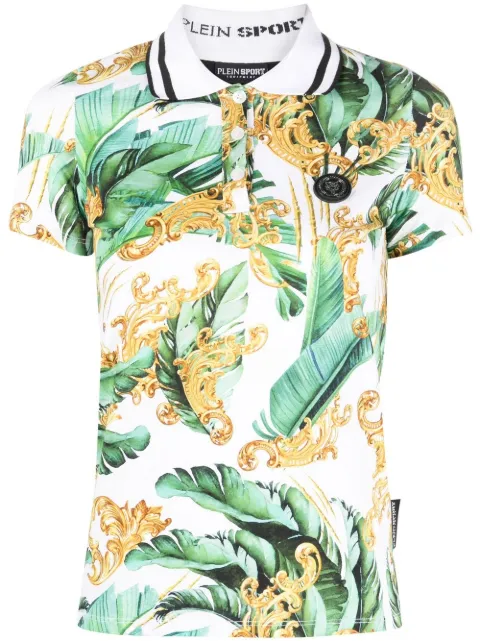 Plein Sport floral-print polo shirt Green PACCWTK2818SJY001N