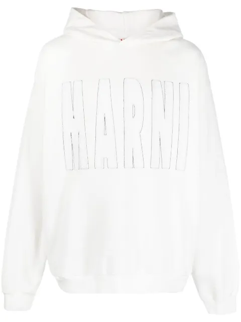 Marni logo-print hoodie White FUMU0067S3UTC085