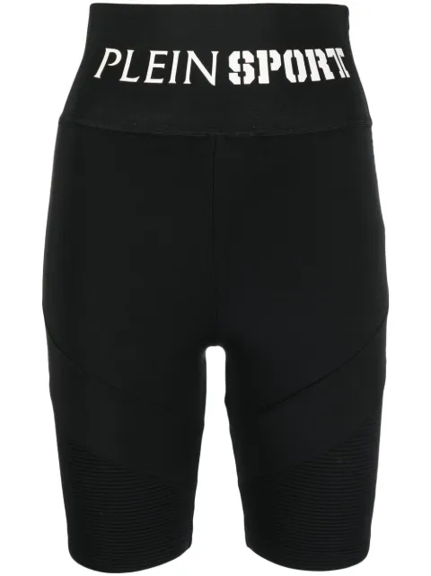 Plein Sport logo-waistband cycling shorts Black PACCWJT1719STE003N