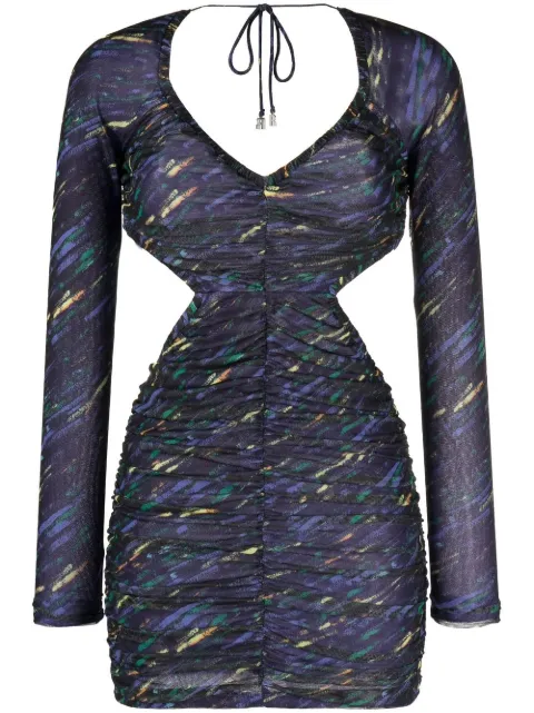 ROTATE BIRGER CHRISTENSEN ruched cut-out minidress Blue RT2510