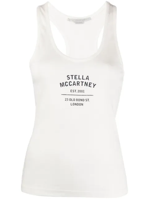 Stella McCartney logo-print racerback top White 6J00873SPX13
