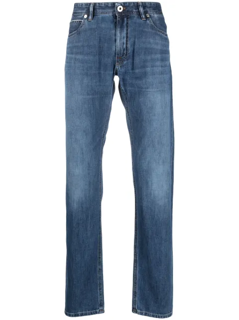 Brioni straight-leg cotton trousers Blue SPEH0LPAD06