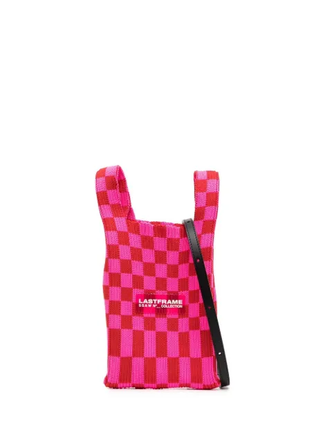 LASTFRAME checkerboard-print satchel bag Pink L23212