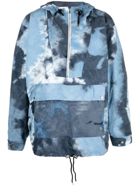 Children Of The Discordance tie-dye print hooded jacket Blue COTDPO013