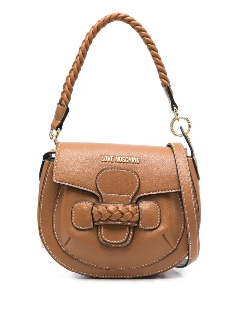 Love Moschino logo-appliqué shoulder bag Brown JC4223PP0GKJ0