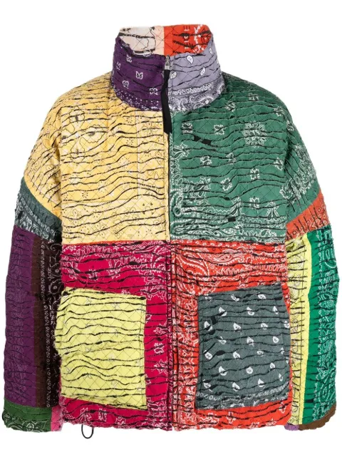 Children Of The Discordance patchwork bandana-print jacket Green COTDJK456