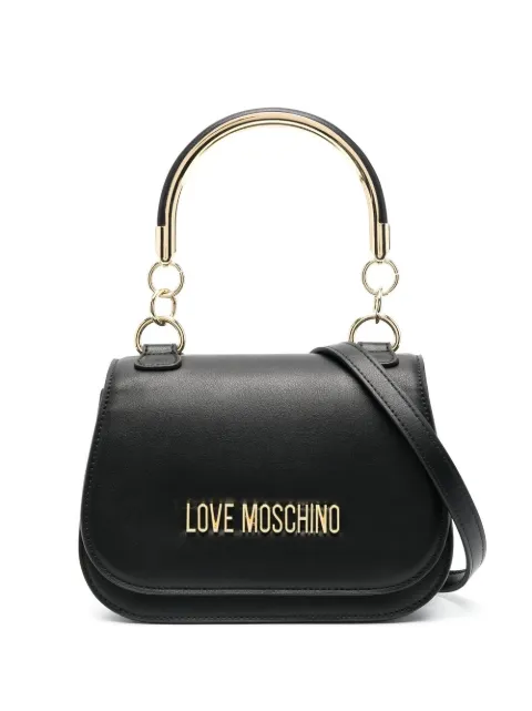 Love Moschino logo-plaque top handle bag Black JC4286PP0GKF0
