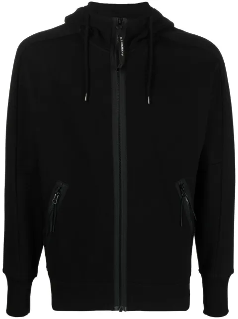 C.P. Company zip-up cotton hoodie Black 14CMSS082A005086W