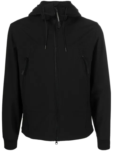 C.P. Company logo-patch hooded jacket Black 18CMOW001A005968A999