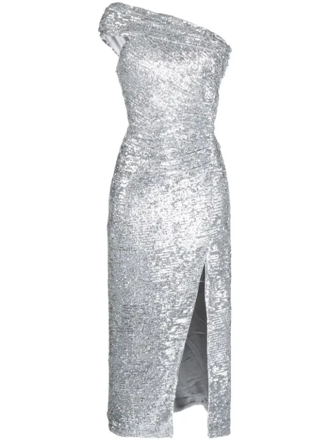 SIMKHAI Zay Hammered sequin-embellished dress Silver 6221022S