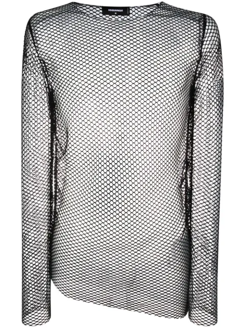 DSQUARED2 long-sleeve mesh top Black S74GD1118S24487