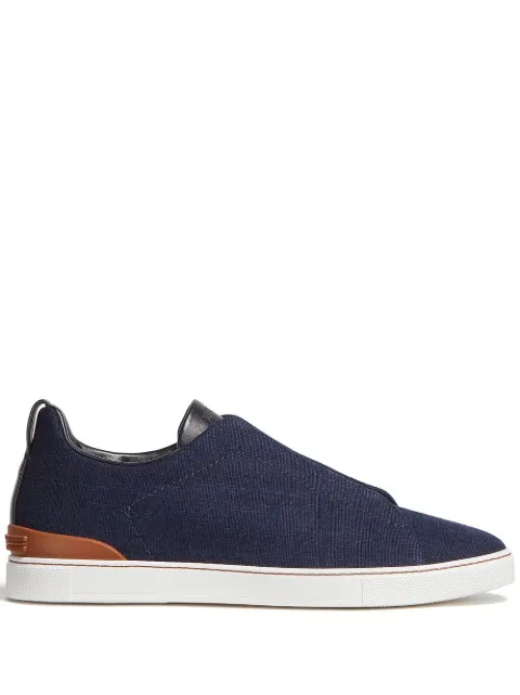 Zegna Triple Stitch denim sneakers Blue LHCIDS5551Z