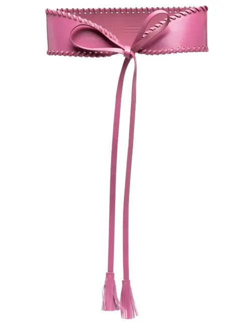 TWINSET tassel-detail leather sash belt Pink 231TA453A
