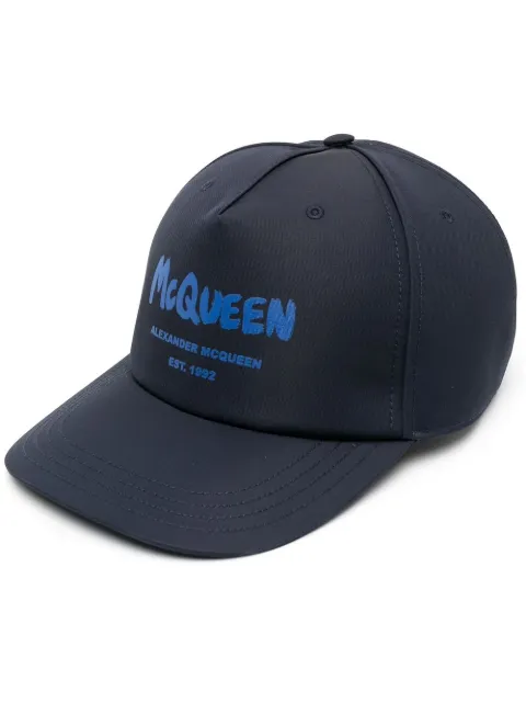 Alexander McQueen Graffiti-print baseball cap Blue 6677784404Q