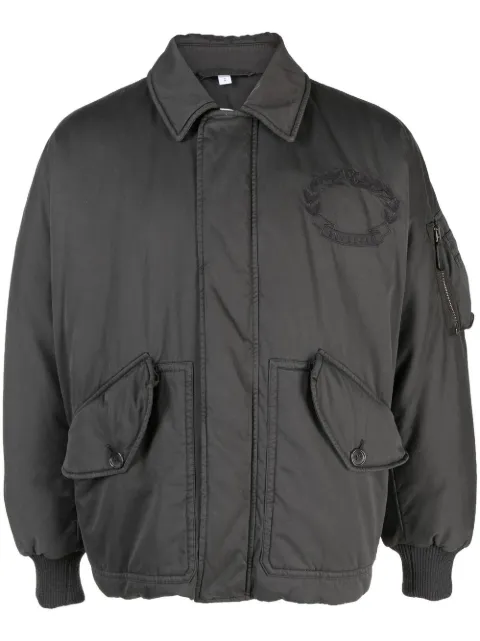 Burberry embroidered-logo bomber jacket Grey 8060893