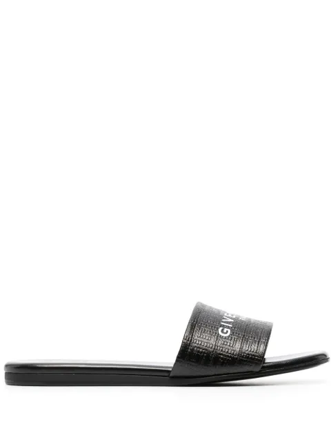 Givenchy embossed logo-print slides Black BE306FE1LN
