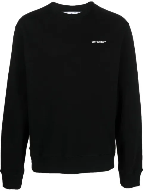 Off-White logo-print long-sleeve sweatshirt Black OMBA057C99FLE0131001