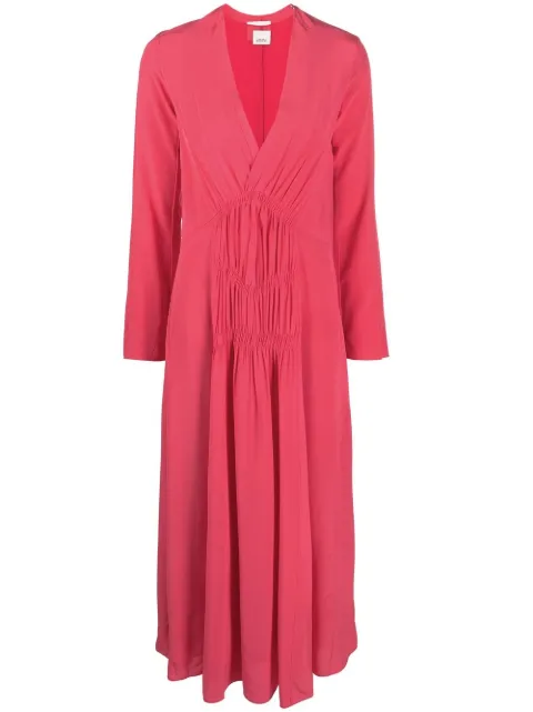 ISABEL MARANT Nemalia ruched midi dress Pink RO0072FAA1J31I