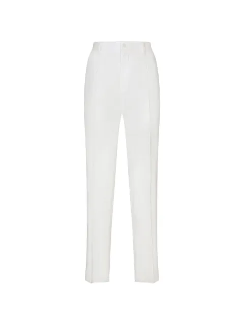 Dolce & Gabbana logo-tag tailored trousers White GVB6ETFUFMJ