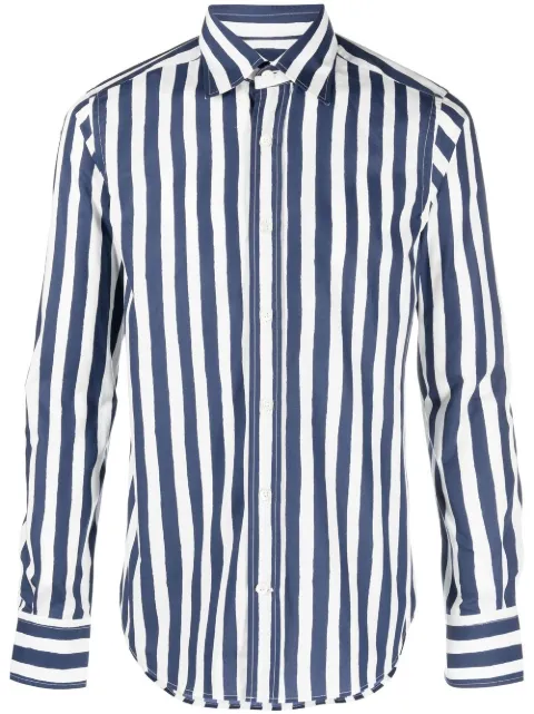 Canali striped button-up shirt White LX23GL02889