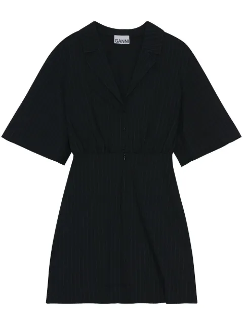 GANNI pinstripe shirt mini dress Black F7541
