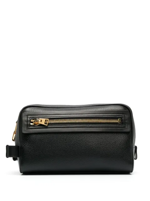 TOM FORD debossed logo wash bag Black Y0301LCL213G