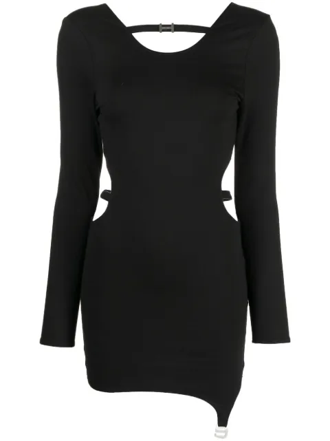 HELIOT EMIL logo-detail long-sleeve mini dress Black HEW11023M08