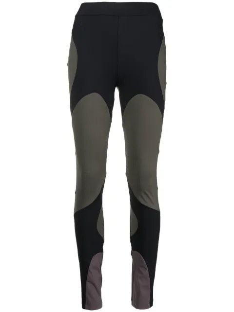 HELIOT EMIL logo-print two-tone leggings Black AW22W10085P04