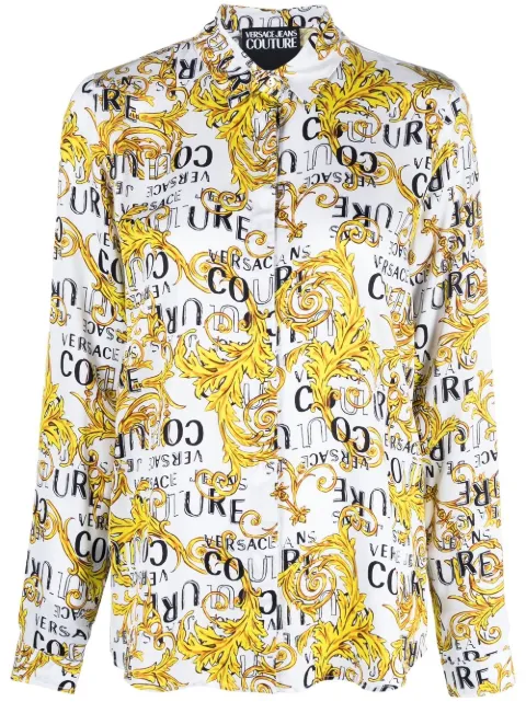 Versace Jeans Couture logo print buttoned shirt White 74HAL201NS219