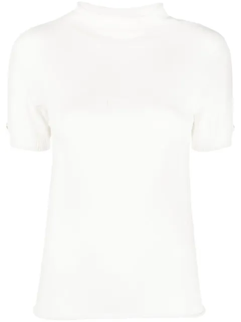 TWINSET logo-plaque short-sleeve jumper White 231TP3190
