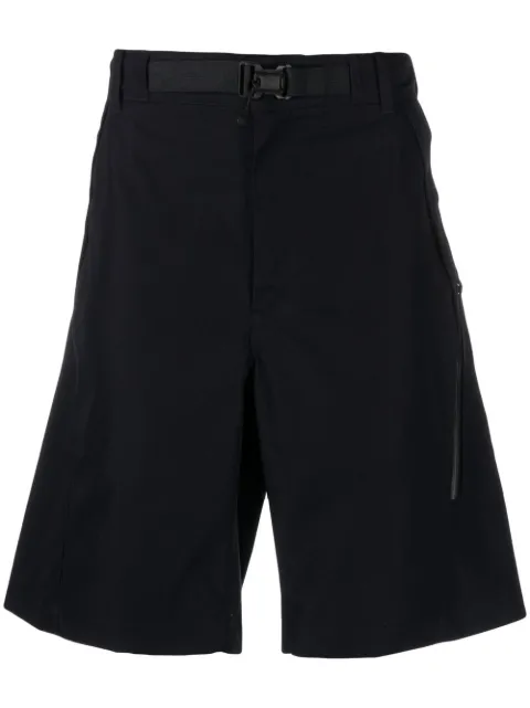 C.P. Company logo-print belted-waist shorts Blue 14CMBE025A006450A