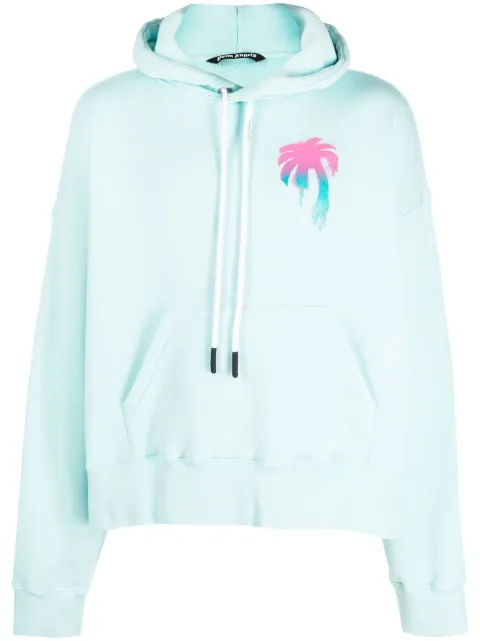 Palm Angels I Love PA print hoodie Blue PMBB058S23FLE001