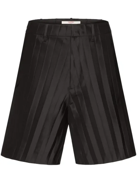 Valentino Garavani pleated tailored shorts Black VRDC909D1