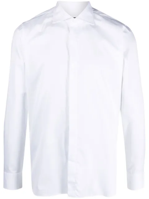 Tagliatore cutaway-collar cotton shirt White CAMBRIDGE840026