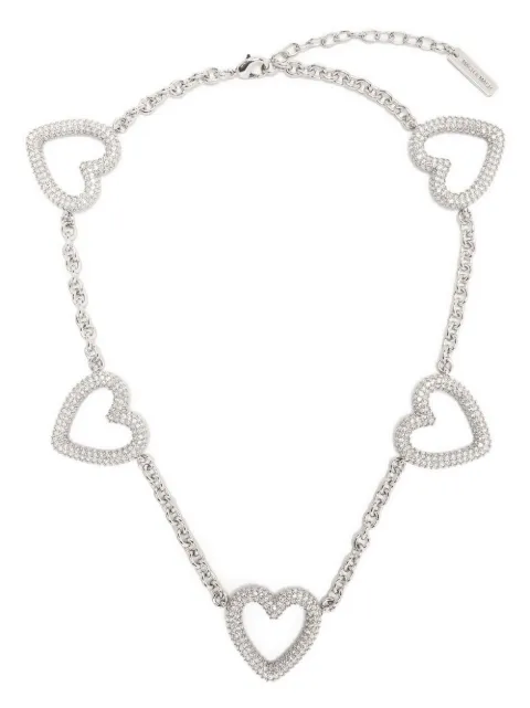 MACH & MACH heart-shape crystal necklace Silver JN007STR825