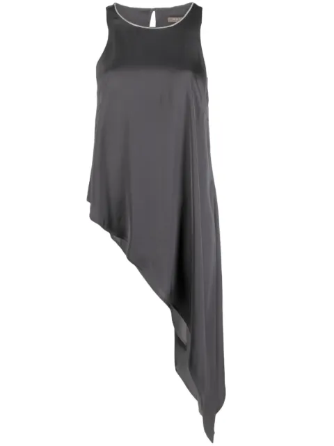 Peserico asymmetric-hem sleeveless blouse Grey E0826701940
