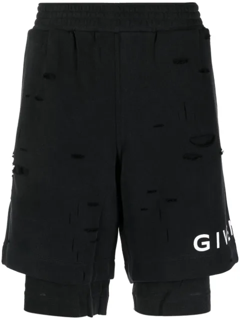 Givenchy logo-print track shorts Black BM51613Y9W