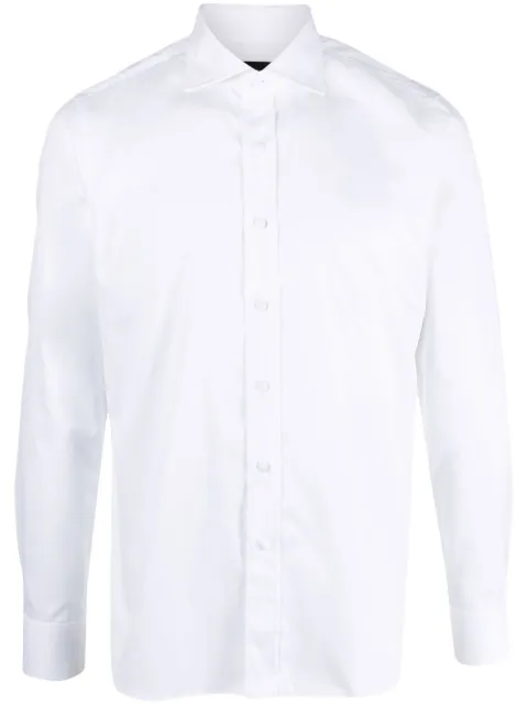 Tagliatore cutaway-collar cotton shirt White CARDIFF840026