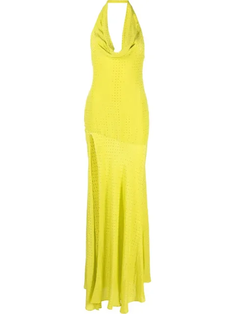 De La Vali halter-neck gown Green DS804