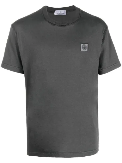Stone Island Compass-patch cotton T-shirt Grey 101523757