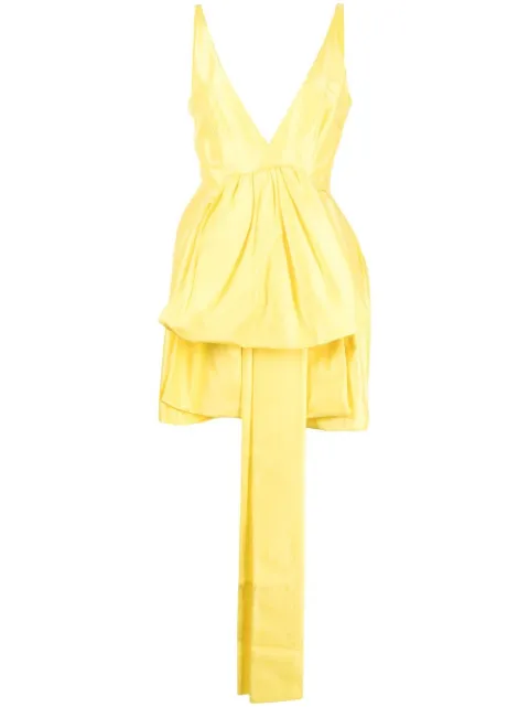 Oroton V-neck ruffled mini dress Yellow WDR1169