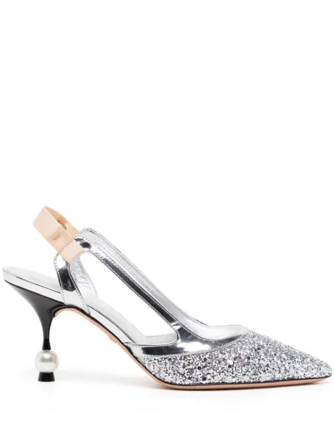 Giambattista Valli 75mm rhinestone-embellished pumps Silver 22FWKVSTSL0319GLI